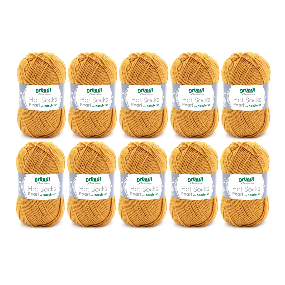 Gründl Hot Socks Pearl uni Strickwolle (kuschelig weiche Sockenwolle aus 75 % Merinowolle, 20 % Poly