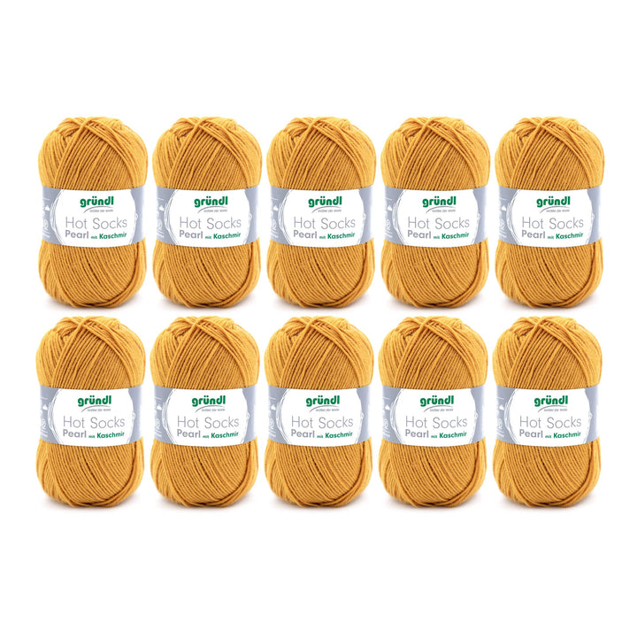 Gründl Hot Socks Pearl uni Strickwolle (kuschelig weiche Sockenwolle aus 75 % Merinowolle, 20 % Poly