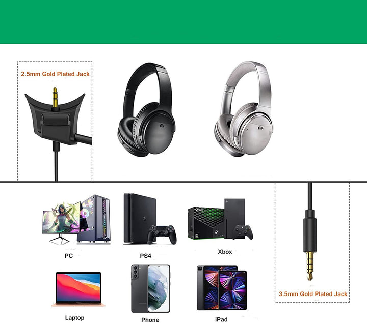 QC45 Galgenmikrofon kabel für Bose QuietComfort 45 kabellose Bluetooth Kopfhörer mit Geräuschunterdr