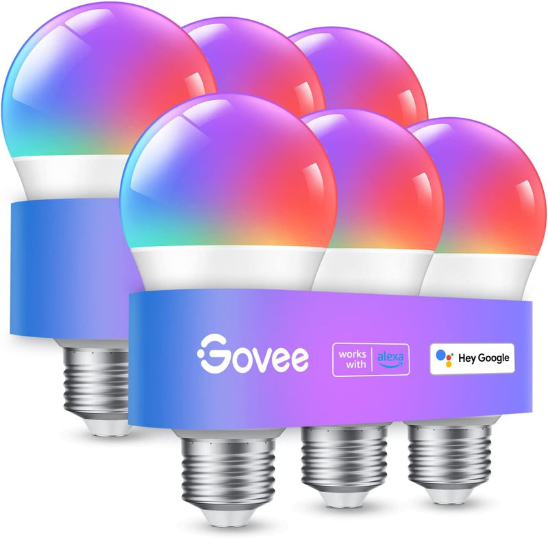 Govee Smarte Glühbirne E27, Farbwechsel mit Musiksynchronisation Lampe, 54 Szenen, 16 Millionen DIY-