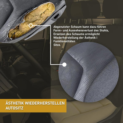 CHROMEMASTER - Kompatibel mit VW T4 Caravelle 1990-2003; Schaumstoff für den Autositz, Sitzschaum fü