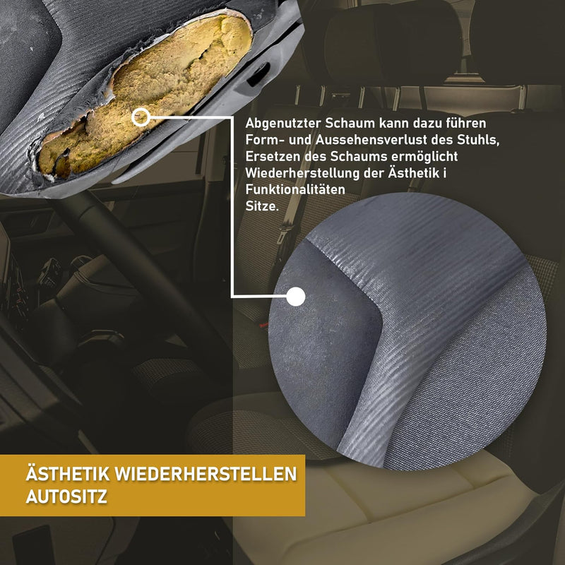 CHROMEMASTER - Kompatibel mit VW T4 Caravelle 1990-2003; Schaumstoff für den Autositz, Sitzschaum fü