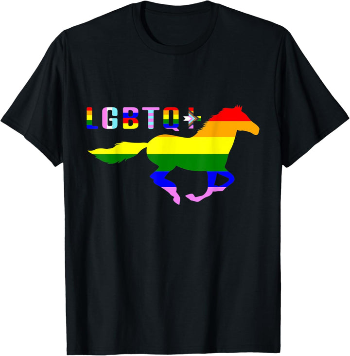 LGBTQ+ Symbol & ein Regenbogenpferd T-Shirt