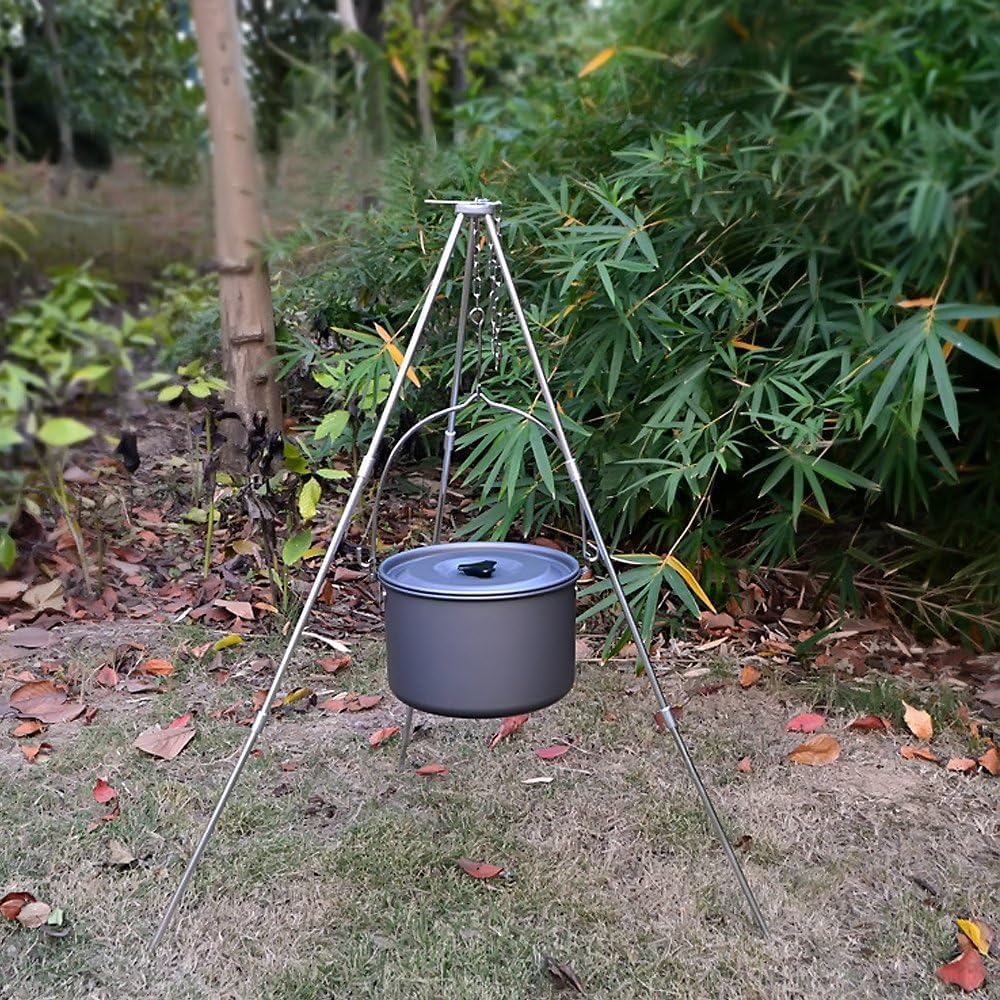 Camping Tripod Campfire Cooking Dutch Oven Tripod Mini Adjustable Grill Tripod Cooker Campfire Grill
