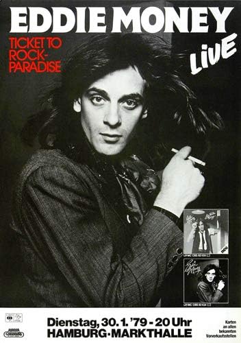 Eddie Money - Ticket to Paradise, Hamburg 1979 » Konzertplakat/Premium Poster | Live Konzert Veranst