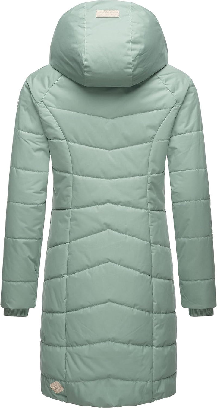 Ragwear Damen Wintermantel warmer Steppmantel lang mit Kapuze Dizzie Coat XS-6XL S Dusty Green23, S