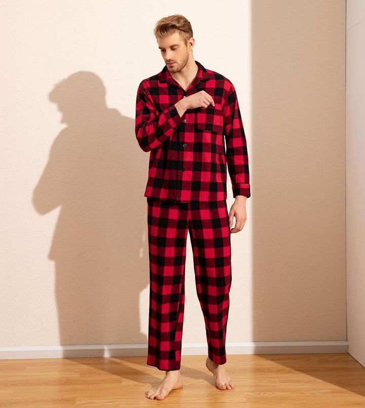 LAPASA Herren Pyjama-Set Schlafanzugset (Extra Warm Flecce Set M129, Wärmer Flanell Set M95, Warm Fl