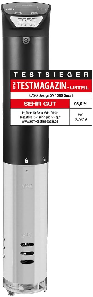 CASO SV 1200 Smart - Sous Vide Garer, schnelle Erhitzung dank leistungsstarken 1200 Watt, komplett w