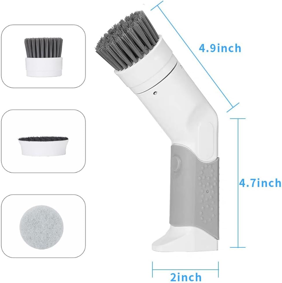 OBEST Elektrische Reinigungsbürste Mit 2 Reinigungsköpfen, Tragbare Electric Spin Scrubber Kabellose
