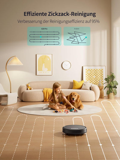 HONITURE Saugroboter mit Wischfunktion,G20 Pro Staubsauger Roboter mit 4500Pa Starke Saugkraft,7,6 c