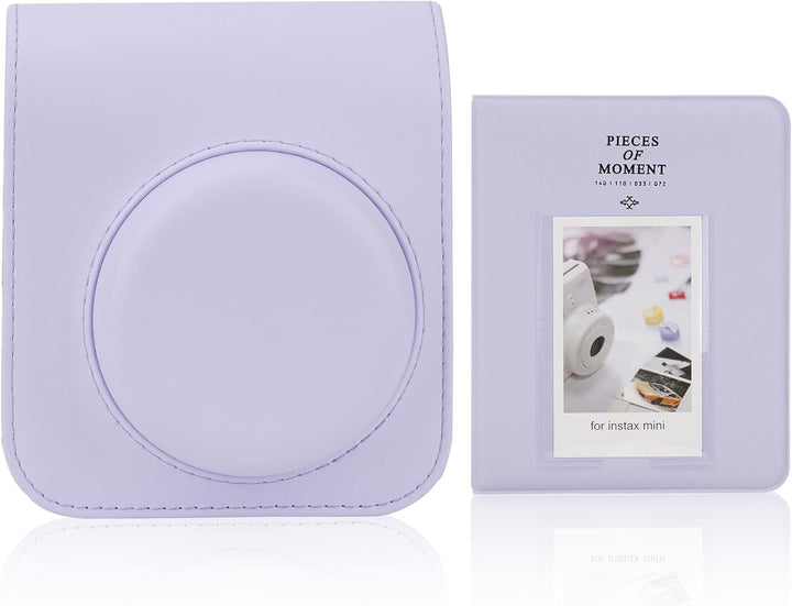 PU Leder Kameratasche und 64 Taschen Fotoalbum kompatibel mit Fujifilm Instax Mini 12 Sofortbildkame