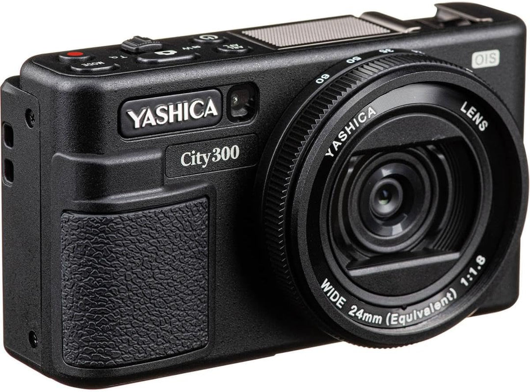 YASHICA City 300 Digitalkamera (schwarz) mit QuickFlash-Kamera-Taschenlampe