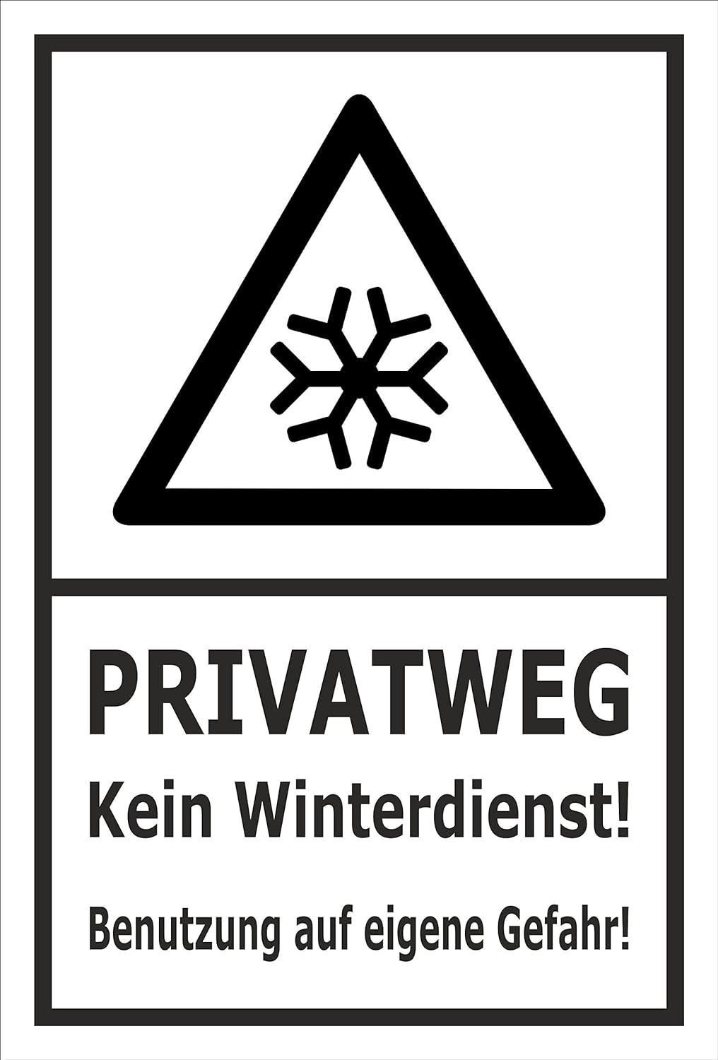 Melis Folienwerkstatt Schild Privatweg Kein Winterdienst - 60x40cm - Bohrlöcher - 3mm Aluverbund – 2