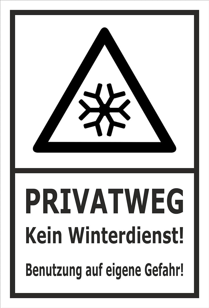 Melis Folienwerkstatt Schild Privatweg Kein Winterdienst - 60x40cm - Bohrlöcher - 3mm Aluverbund – 2