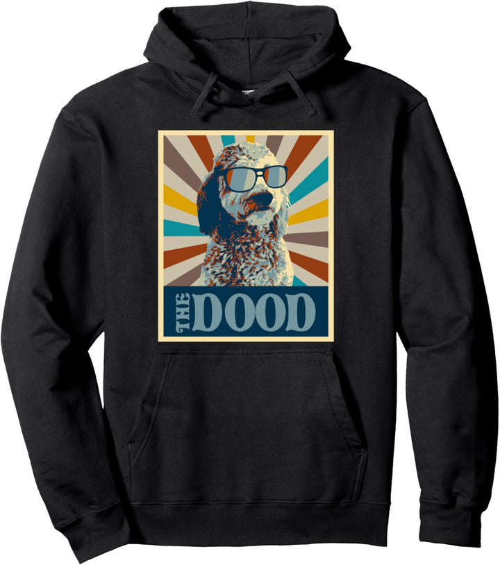 The Dood Retro Goldendoodle Doodle Mom and Dood Dad Pullover Hoodie