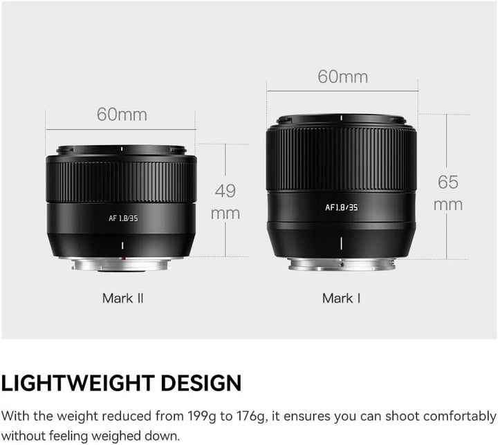 TTartisan APS-C AF 35mm F1.8 II Autofokus-Objektiv für Fuji X-Mount – Leichtes Design, Kompatibel mi