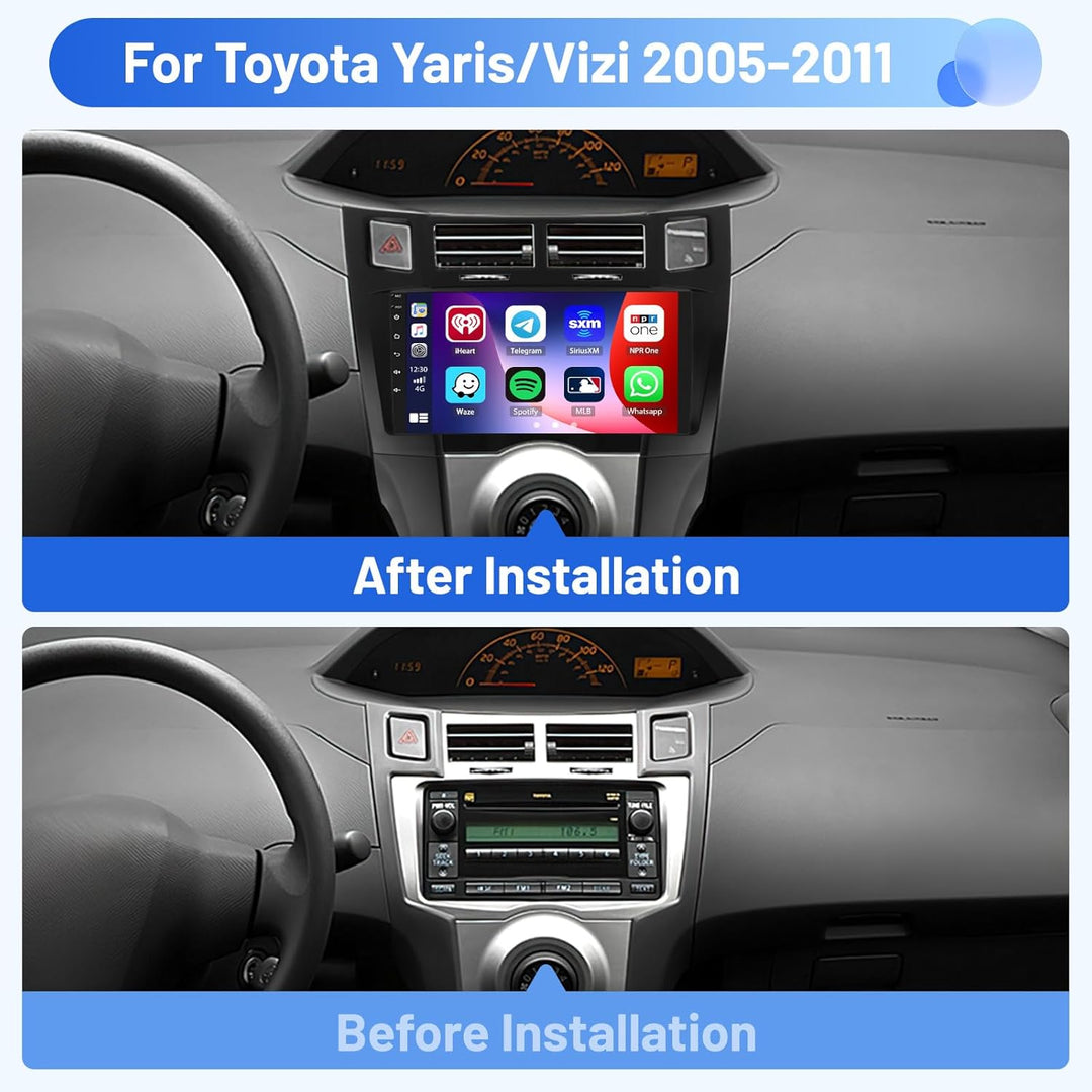 Inefala Android 15 Autoradio für Toyota Yaris/Vizi 2005-2011 4+64G mit Wireless CarPlay Android Auto