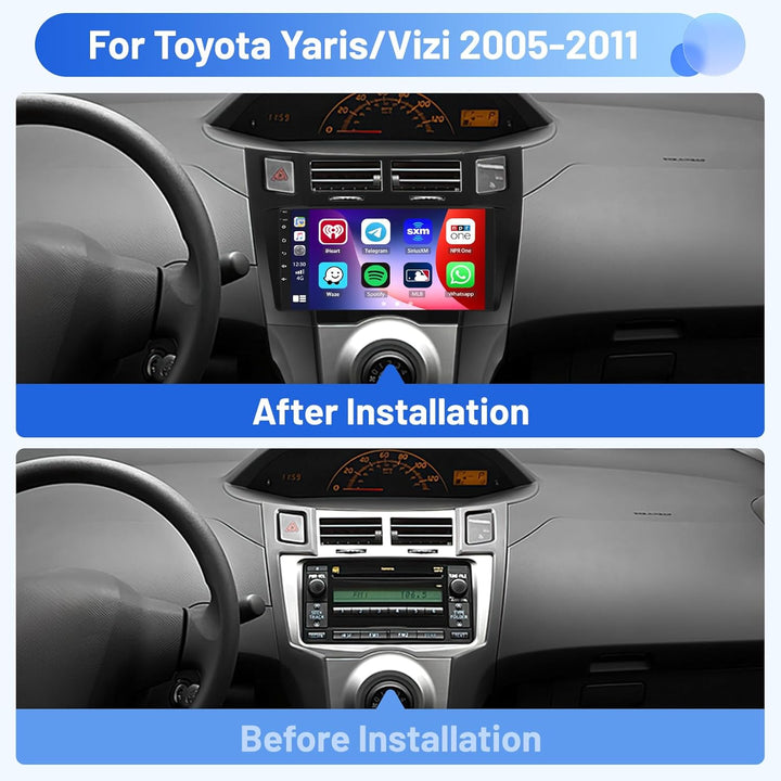 Inefala Android 15 Autoradio für Toyota Yaris/Vizi 2005-2011 4+64G mit Wireless CarPlay Android Auto