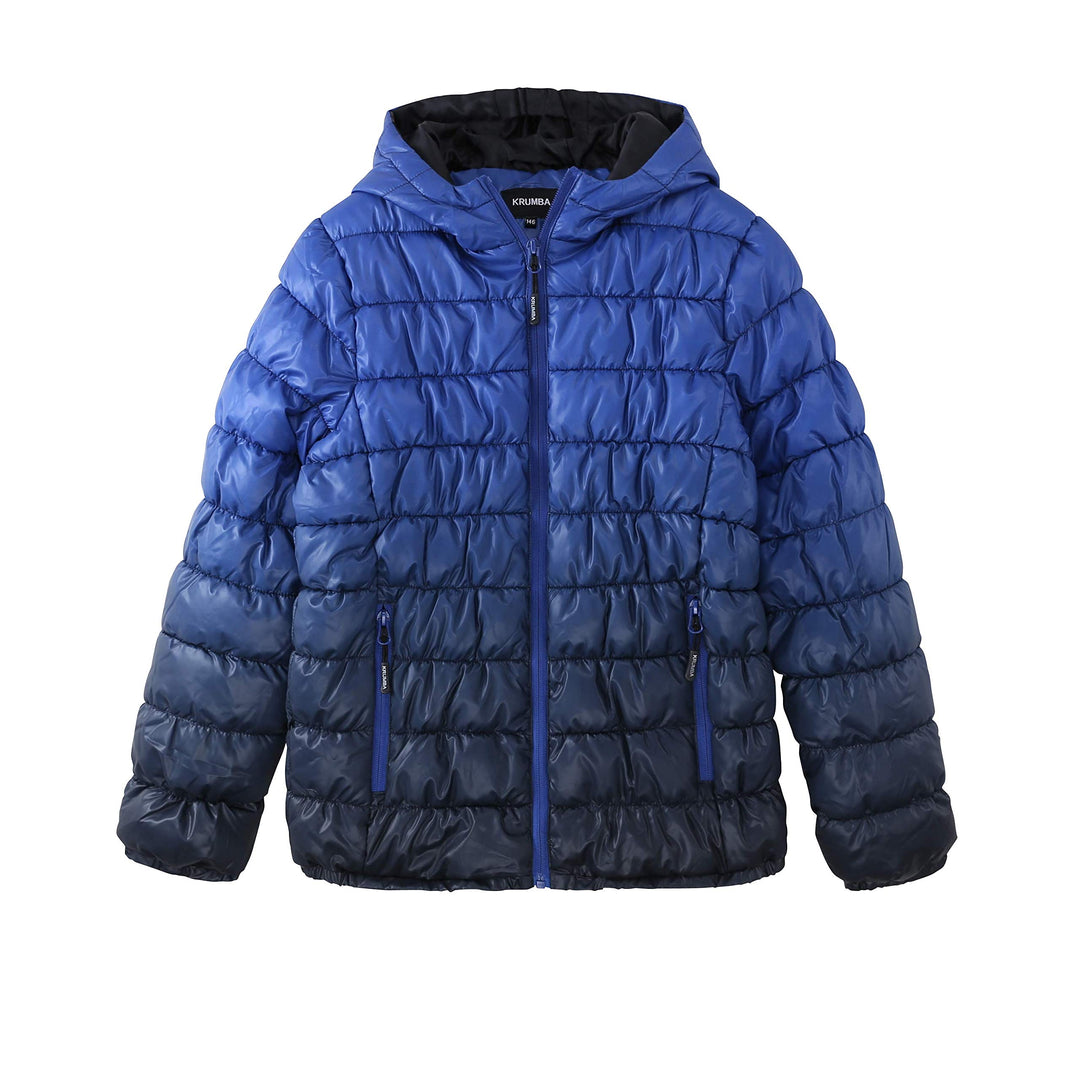 Krumba Jungen Wasserdicht Kapuze Puffer Jacken, 128 Dunkelblau