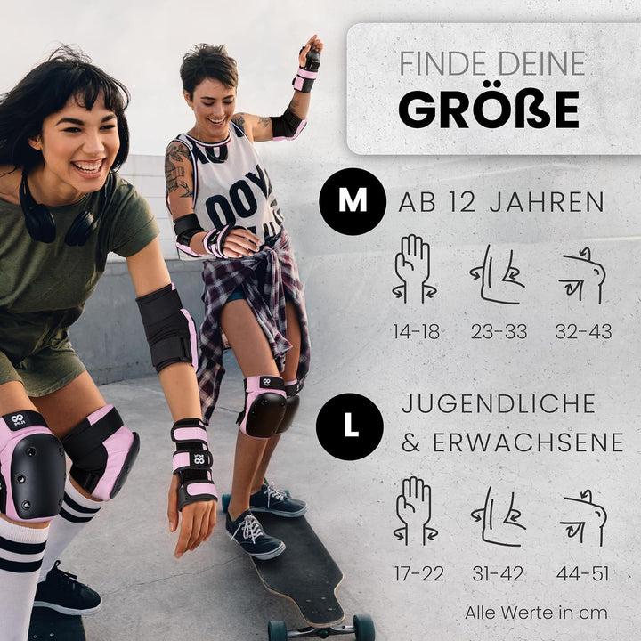 99FLIPS Inliner Schoner Erwachsene und Jugendliche [6er] Schoner Inliner Damen Herren mit Knieschone