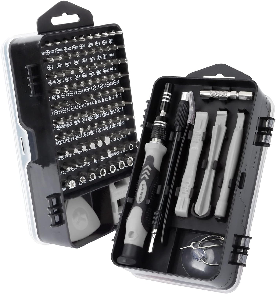 SHARDEN Feinmechaniker Schraubendreher Set, 122 in 1 Mini Präzisions Werkzeug Kit mit Torx T2 T5 T6