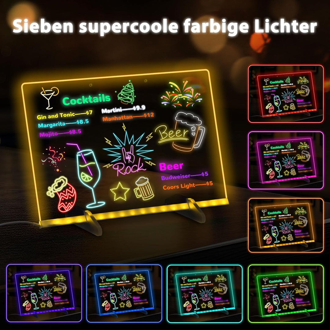 BlueSwan Led Zeichenbrett, Kleine Geschenke für Kinder mit 12 Farben Einstellbar 7 Licht Modi, Kompl