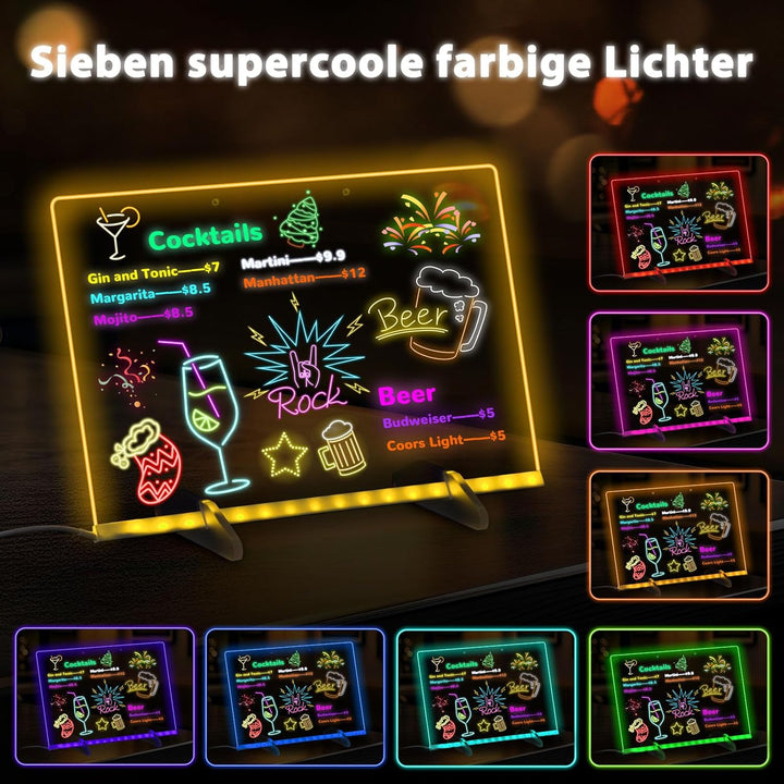 BlueSwan Led Zeichenbrett, Kleine Geschenke für Kinder mit 12 Farben Einstellbar 7 Licht Modi, Kompl