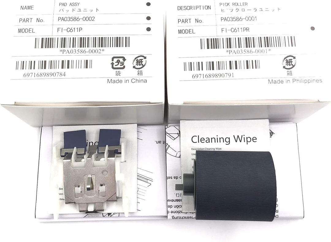 OKLILI PA03586-0001 PA03586-0002 Pick Roller Separation Pad kompatibel mit Fujitsu S1500 S1500M fi-6
