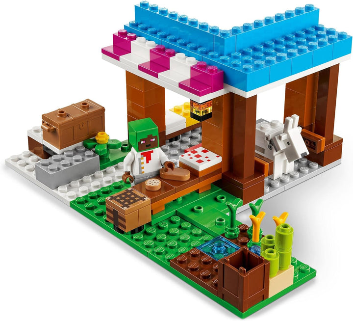 LEGO 21184 Minecraft Die Bäckerei modulares Spielzeug-Set mit Creeper- und Ziege-Figur, Konstruktion