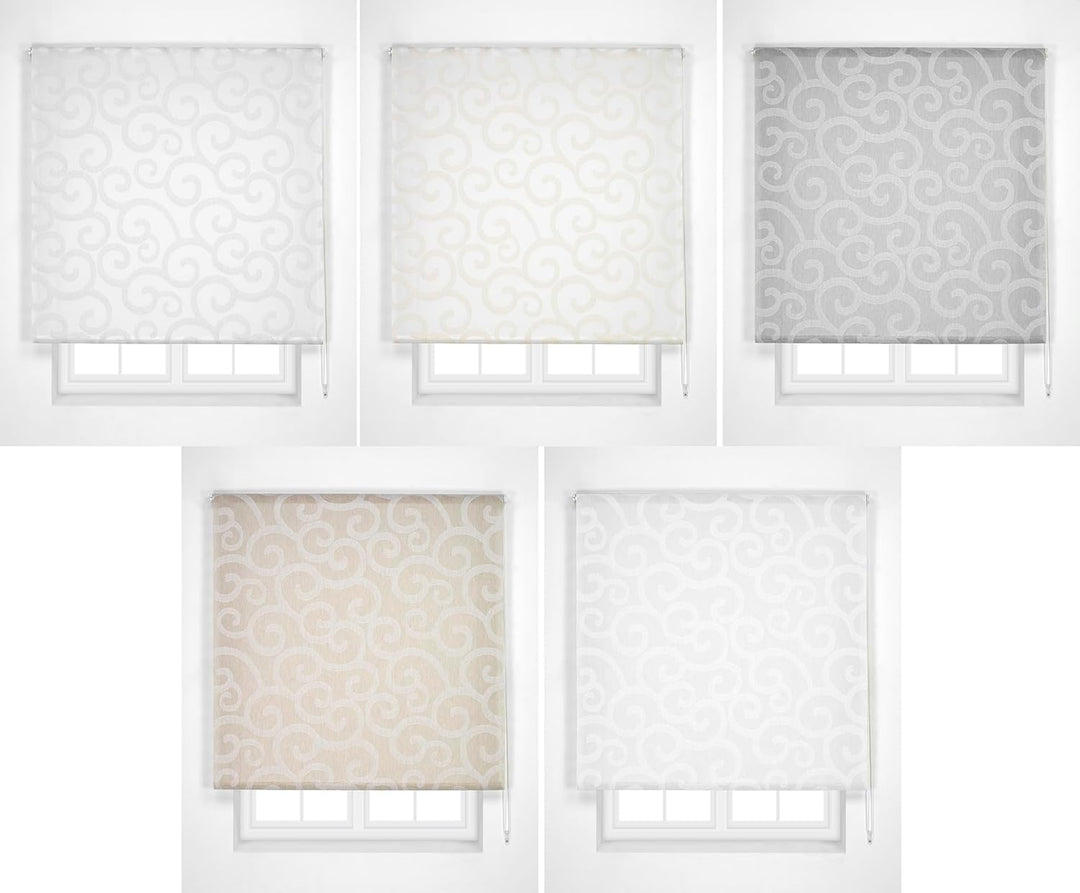 Estoralis - Ornella - Rollo Durchsichtiger, 130 x 250 cm, Farbe Weiss/Grau 130 x 250 cm Weiss/Grau,