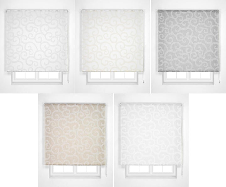 Estoralis - Ornella - Rollo Durchsichtiger, 130 x 250 cm, Farbe Weiss/Grau 130 x 250 cm Weiss/Grau,