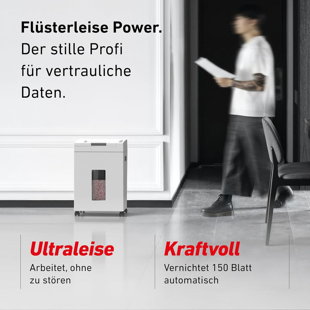 Autofeed Aktenvernichter IDEAL Shredcat 8291, 150 Blatt Papierstapel mit automatischem Einzug schred