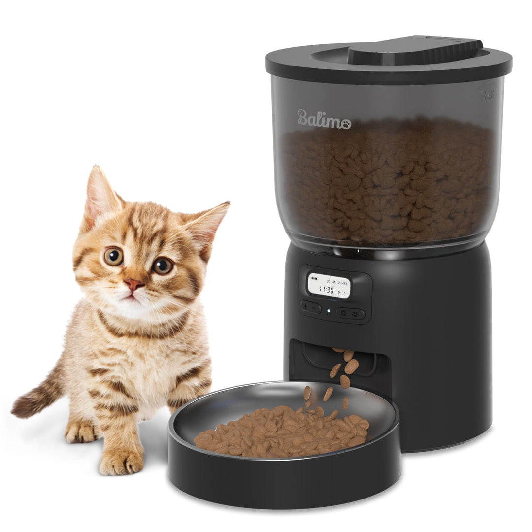 Balimo Dick 3L futterautomat Katze, Automatisches Katzen- Und Hundefutter Mit Getreideschale Aus Ede