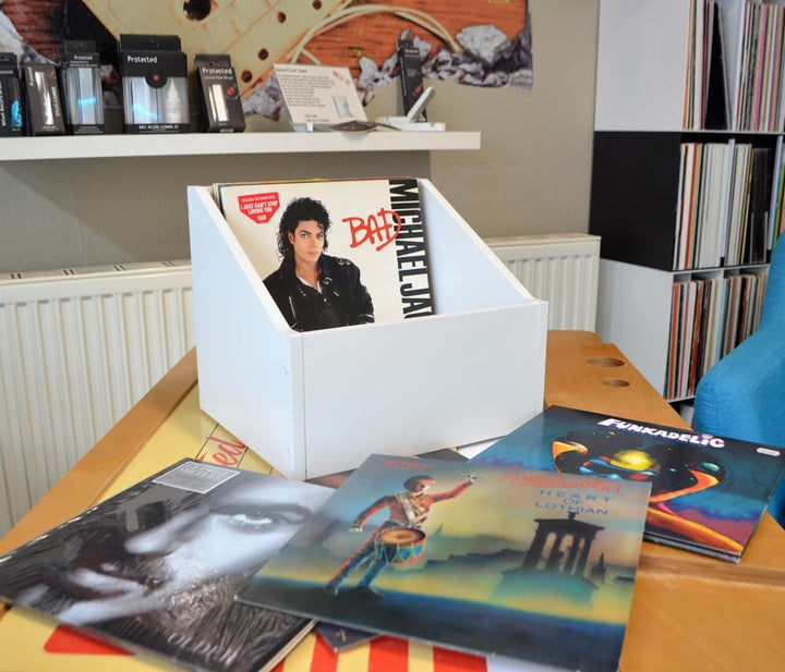 Protected LP Schallplatten Holz Box weiss 2. Wahl