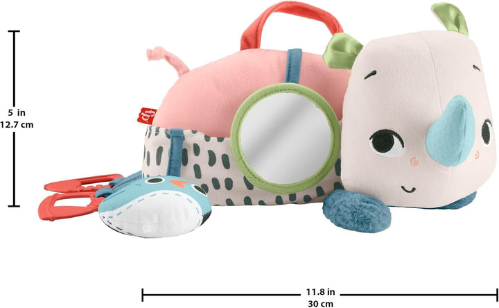 Fisher-Price Spielzeug für Neugeborene Planet Friends Neugieriges Bauchlage-Nashorn Plüschtier mit s