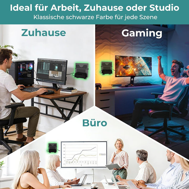 Yaotieci Verstellbare Mini-PC Halterung, Wand und unter Tisch, auch für Monitorarm und Monitorstände