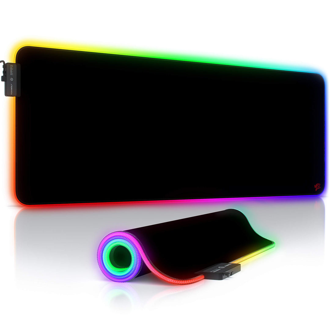 Titanwolf - RGB Gaming Mauspad - XXL LED Schreibtischunterlage - 800x300 mm - Multi Color LED - 11 B