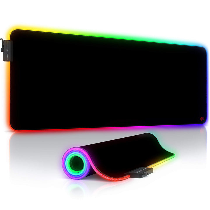 Titanwolf - RGB Gaming Mauspad - XXL LED Schreibtischunterlage - 800x300 mm - Multi Color LED - 11 B
