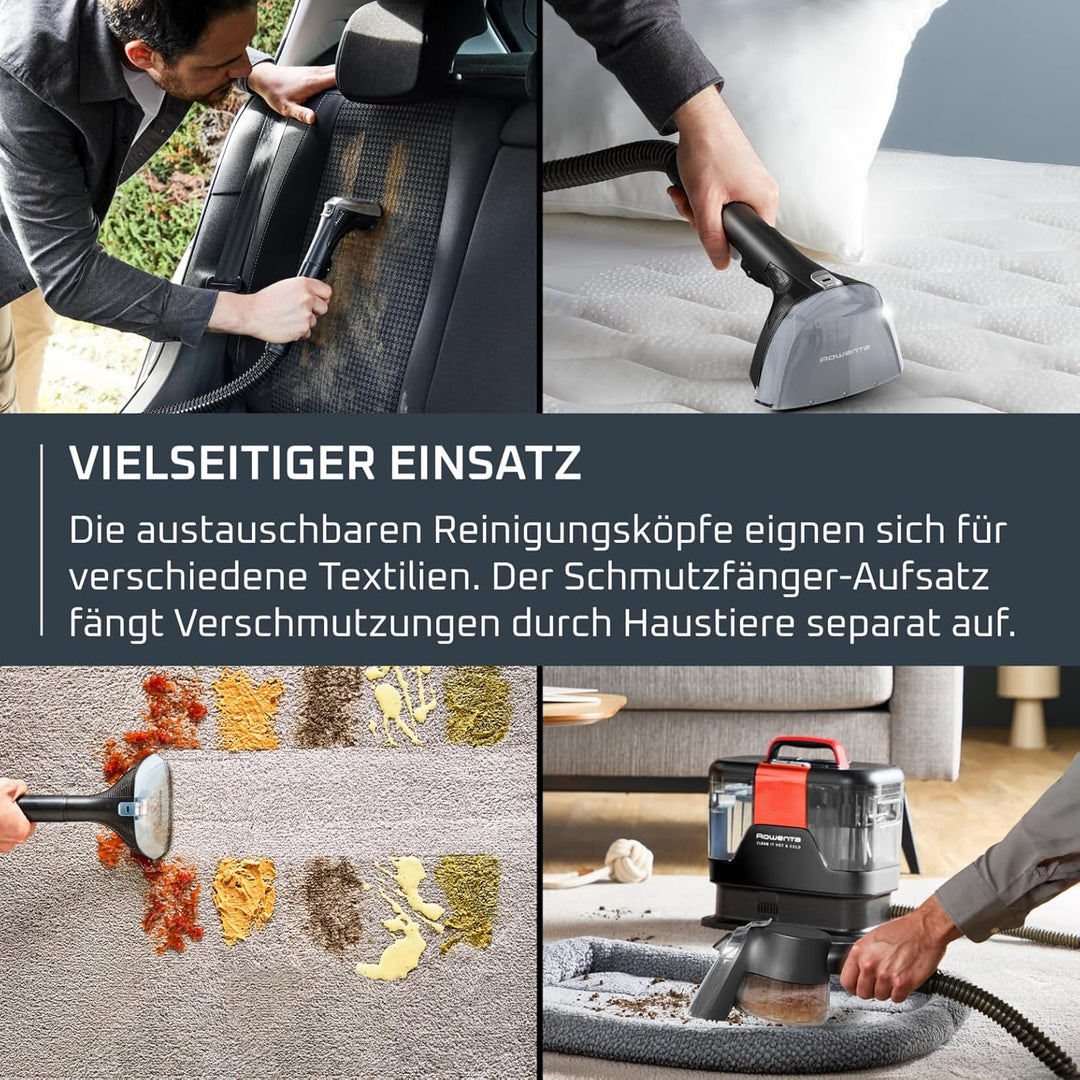 Rowenta Clean It IN7022F0 Hot & Cold Polster-Staubsauger, Flecken- und Teppichreiniger, Leistung 115