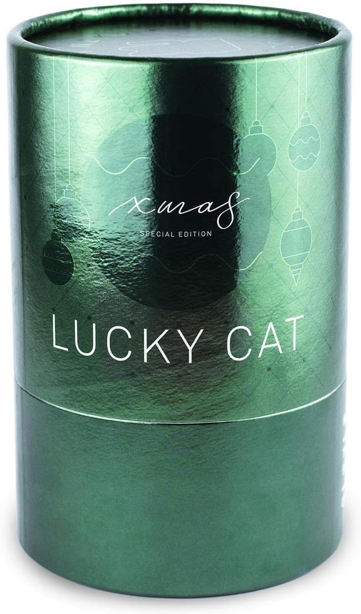 DONKEY Lucky Cat Festive Edition | Shiny Green - Grün glänzende Winkekatze mit der Bedeutung Besinnl