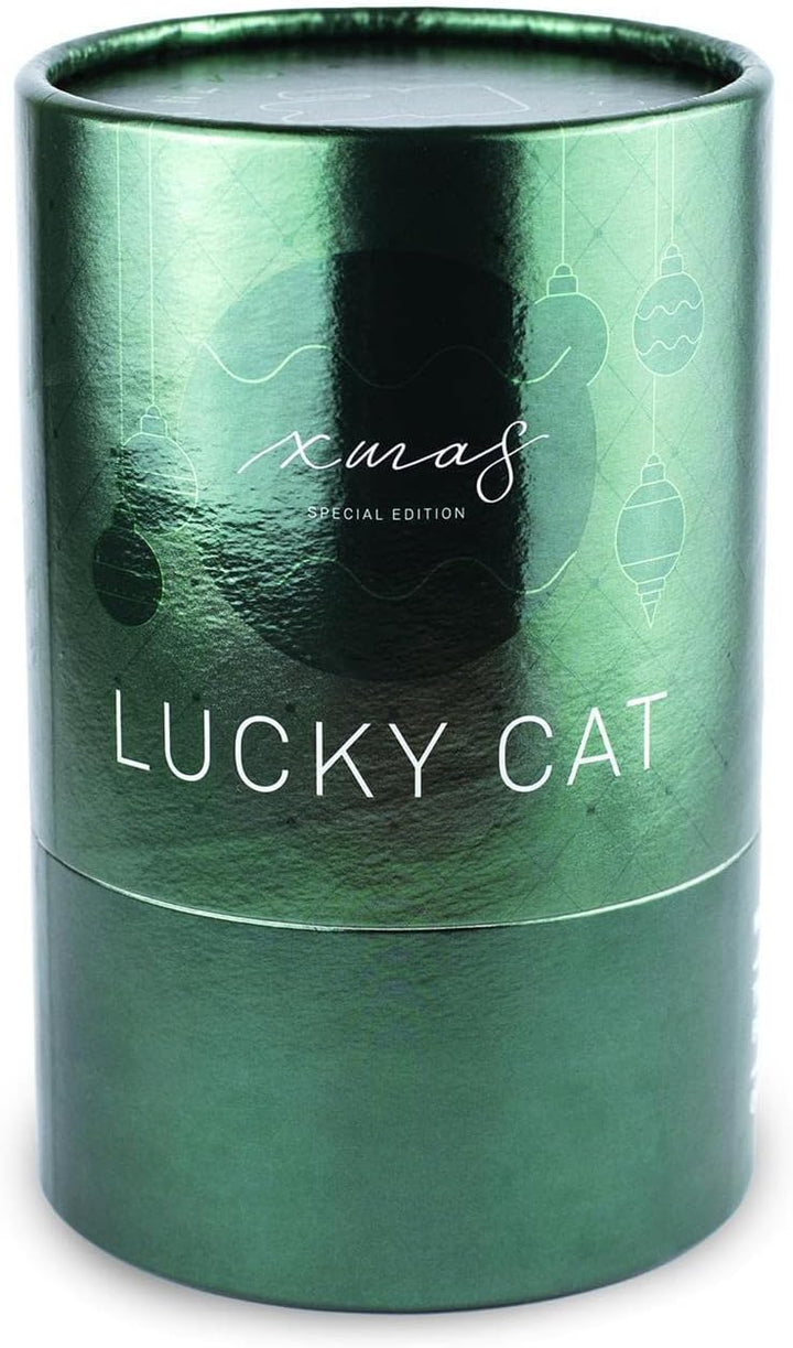 DONKEY Lucky Cat Festive Edition | Shiny Green - Grün glänzende Winkekatze mit der Bedeutung Besinnl