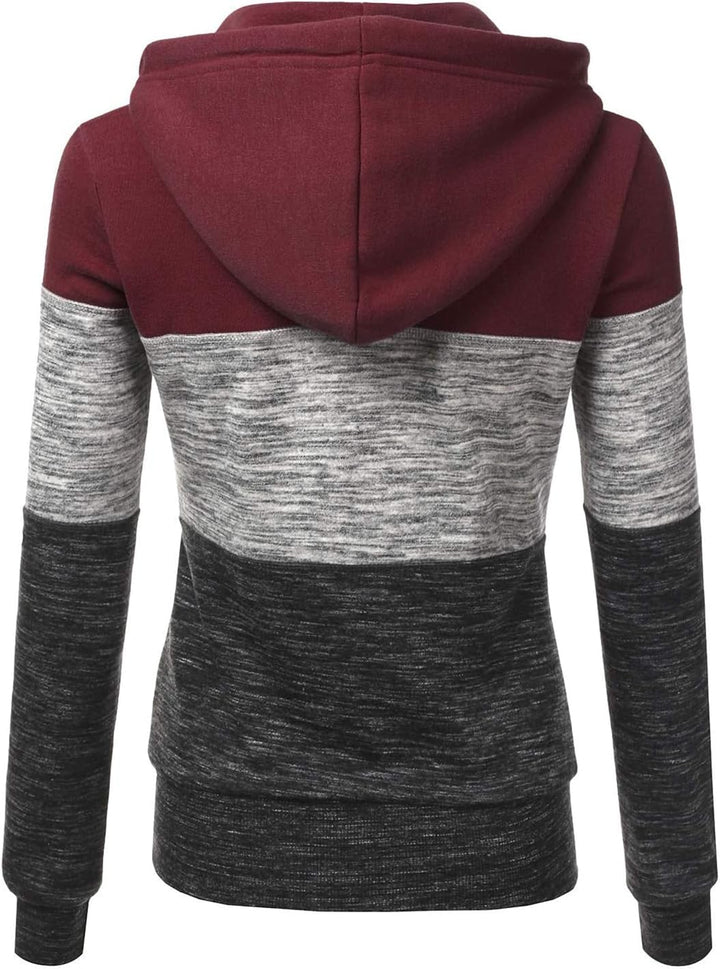 LIAMERHE Damen Kapuzenpullover Basic Damen Hoodie mit Reissverschluss Kapuzenpulli Langarm Kapuze He
