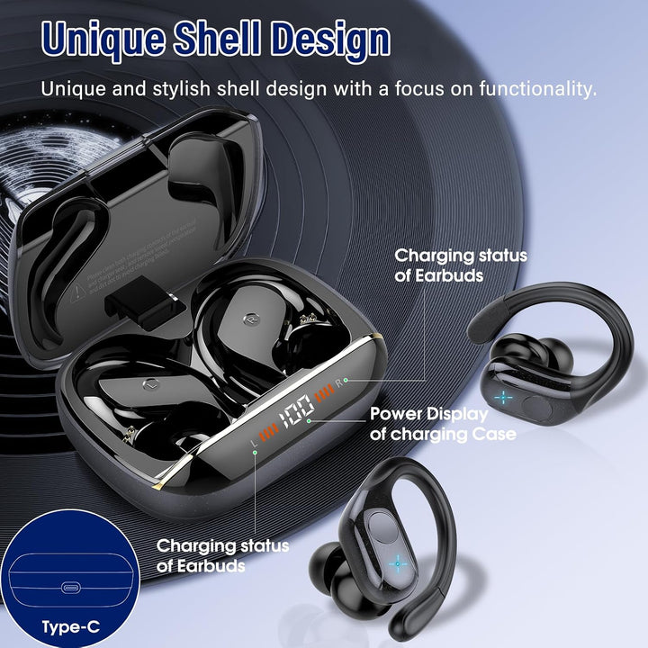 Bluetooth Kopfhörer Sport, 75H In Ear Kopfhörer Kabellos Bluetooth Ohrhörer | HiFi Stereo, 4 HD ENC