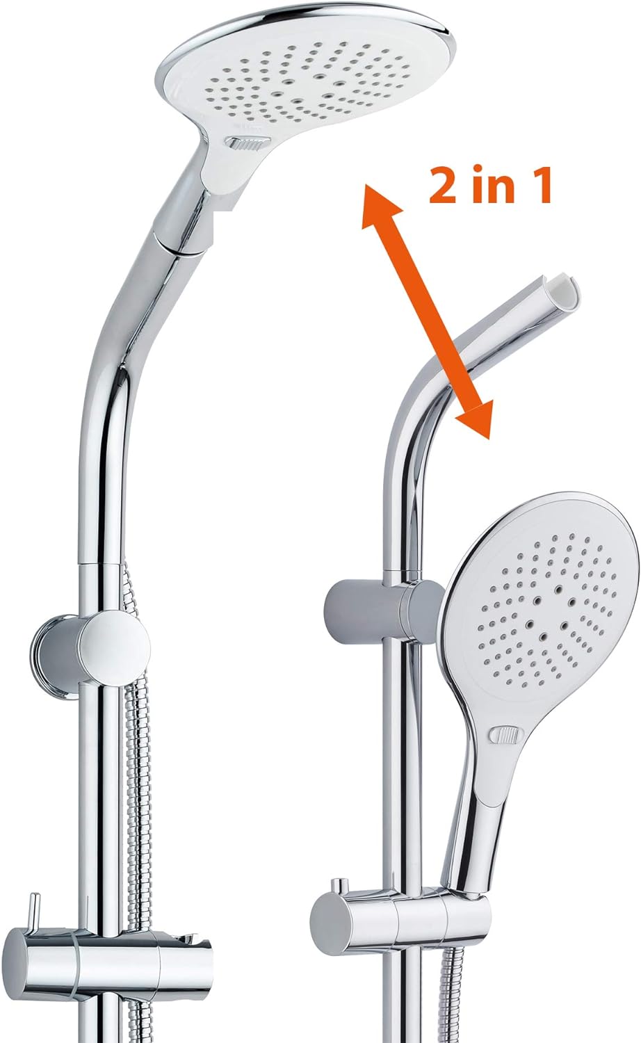 EISL DX7010CSB Duschset DIZIANI ohne Armatur, Duschsäule 2 in 1 mit variabler Handbrause (3 Strahlar