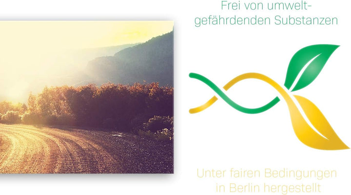 ge Bildet Bild auf Leinwand | Landschaftsbilder - road in forest E in 120x50 cm als Panorama Wandbil