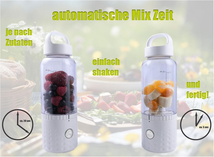 vitaliano tragbarer Smoothie Maker to go, 500ml, wechselbare Flasche, USB, spülmaschinenfest, leicht