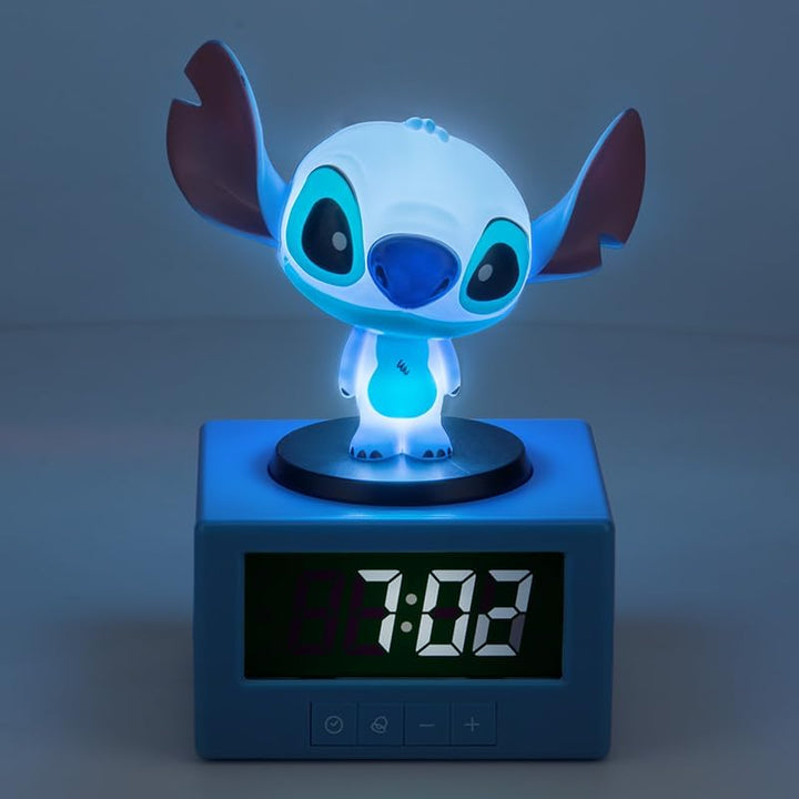 Paladone Disney Stitch Digitaler Wecker mit Nachtlicht & Musik – Offiziell lizenzierte Lilo‑und‑Stit