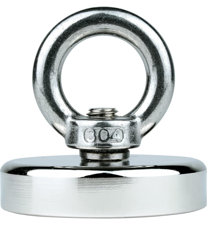 SENSEI Set 110 kg, N52 Neodym-Magnet mit Öse, Ø5 x H1,5 cm, Segelseil 25 m, Schutzhandschuhe + Zubeh