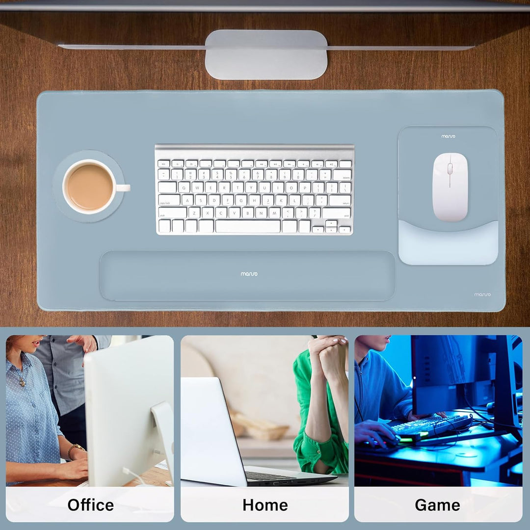 MOSISO Tastatur Mauspad Set, Grosses Schreibtischunterlage Desk Mat &amp; Rechteckige Handballenauflage