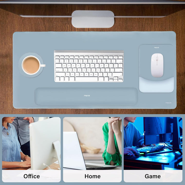 MOSISO Tastatur Mauspad Set, Grosses Schreibtischunterlage Desk Mat &amp; Rechteckige Handballenauflage
